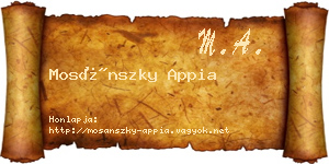 Mosánszky Appia névjegykártya